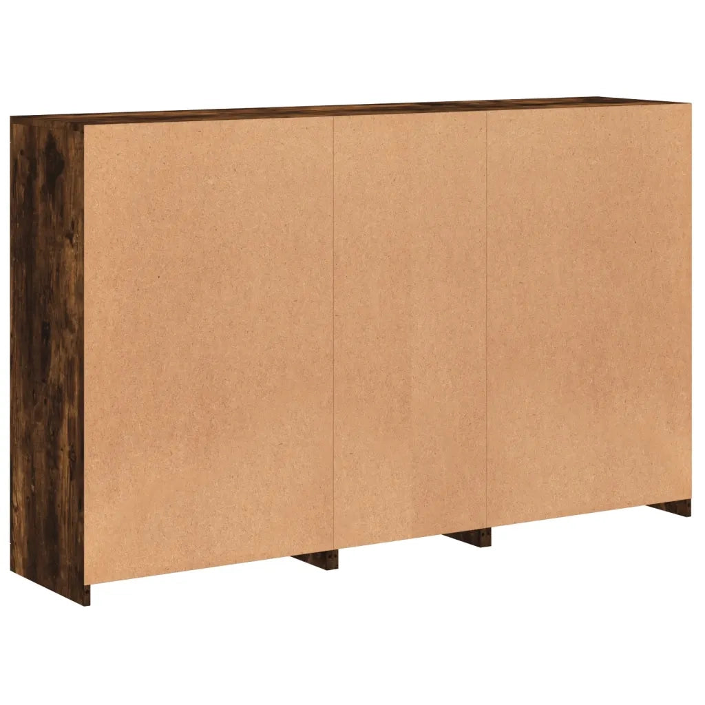 Credenza | Madia | Buffet da pranzo | Armadio da pranzo con Luci LED Rovere Fumo 162x37x100 cm