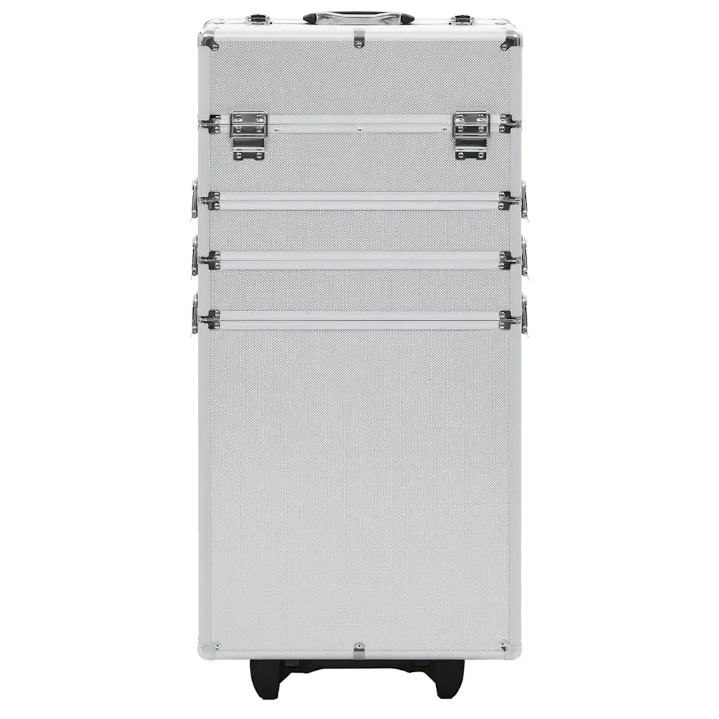 Valigia Trolley per Cosmetici in Alluminio Argento CFW9577485