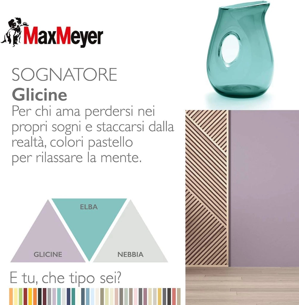 Idropittura Colorata Superlavabile per Interni HomeColor, Colore Glicine, 2.5L