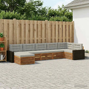 Set di divani da esterno 7 pcs Naturale e Grigio Chiaro 3383634