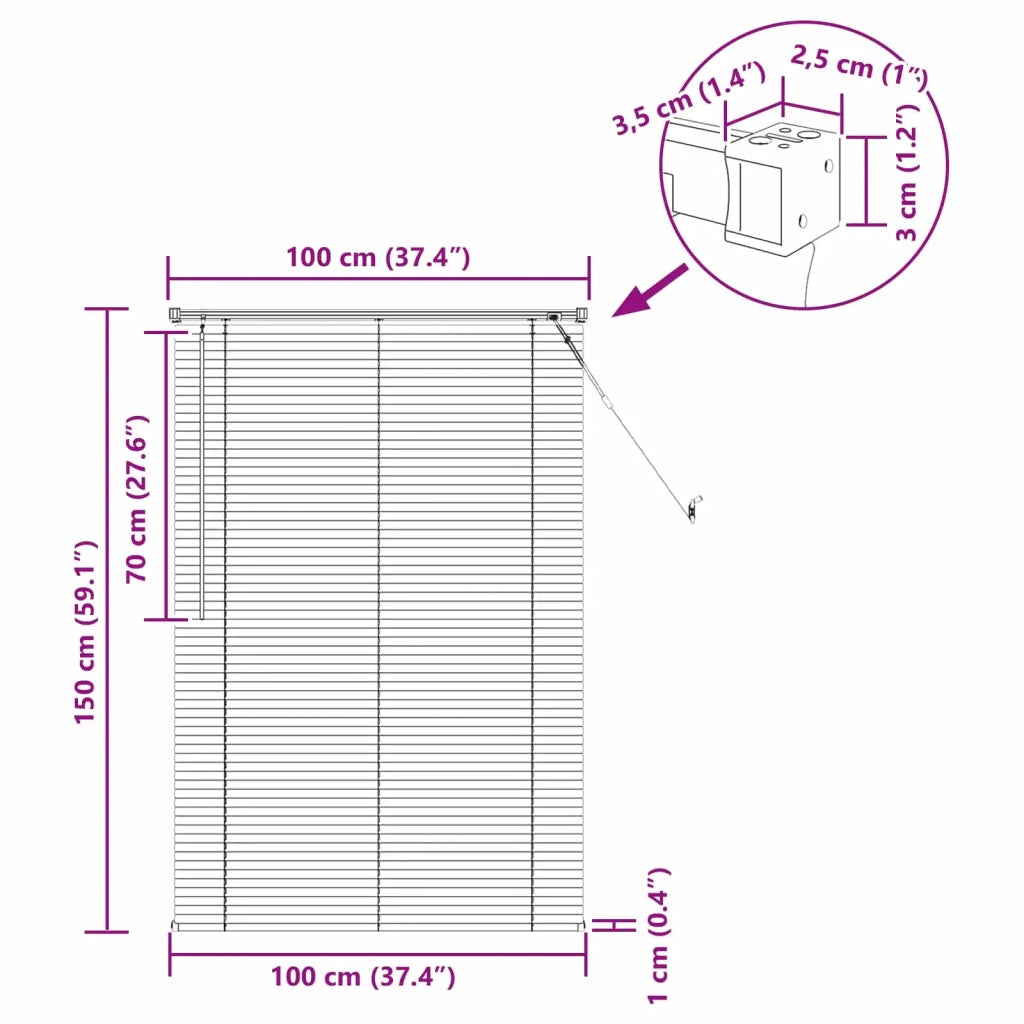 Tenda Veneziana Nero 150 x 100 cm PVC 42003738