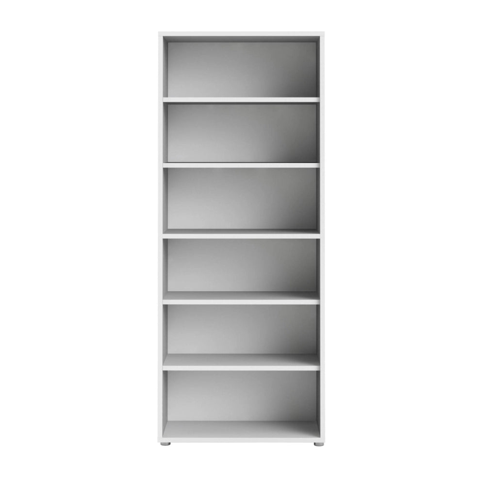 Libreria Armon, Scaffale da ufficio, Mobile portalibri, Biblioteca, 89x40 h222 cm, Bianco