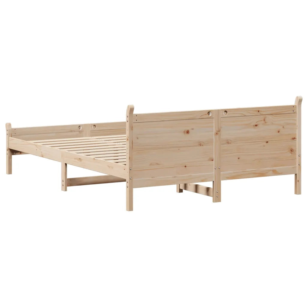 Letto senza Materasso 160x200 cm in Legno Massello di Pino 855585