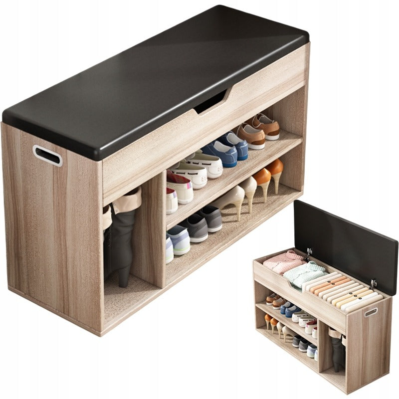 Scarpiera da 80x30x44 cm, finitura marrone, ideale per l'ingresso.