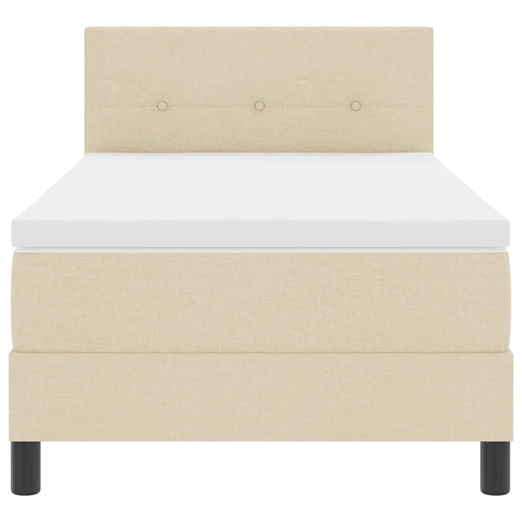 Letto a molle con materasso con led Crema 90 x 200 cm Tessuto 3342182
