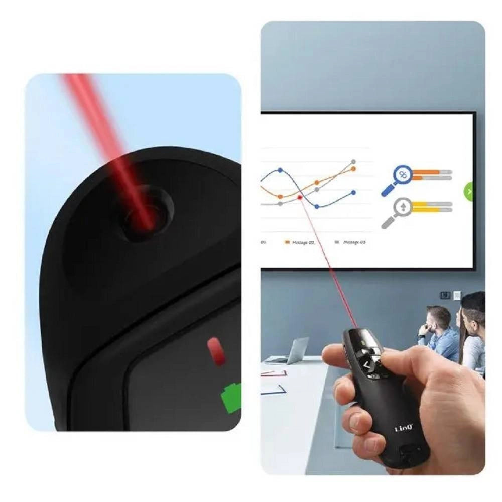 Trade Shop - Penna Gira Pagine Laser Wireless Puntatore Telecomando Per Presentazioni Fy8302 -