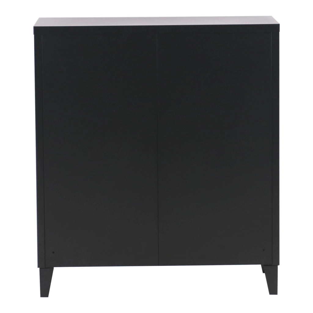 Armadietto da Ufficio Oripää in Acciaio 90 x 80 x 33 cm Nero [en.casa]