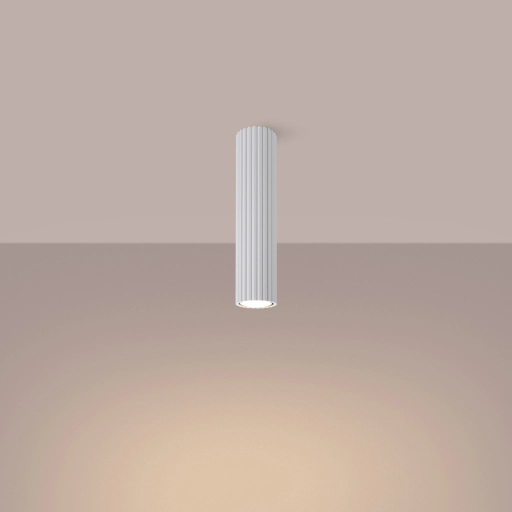Spot soffitto tondo bianco rigato 30 cm GU10 Pure Lume