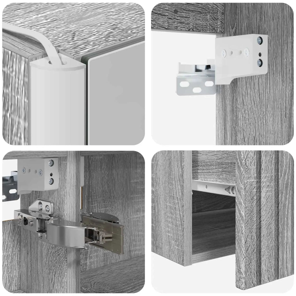 Set di Armadi da Bagno 4 pz Sonoma grigio Legno ingegnerizzato 3406628