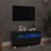 Mobile Porta TV con Luci LED-Mobile per TV-Credenza TV Nero 80x35x40 cm