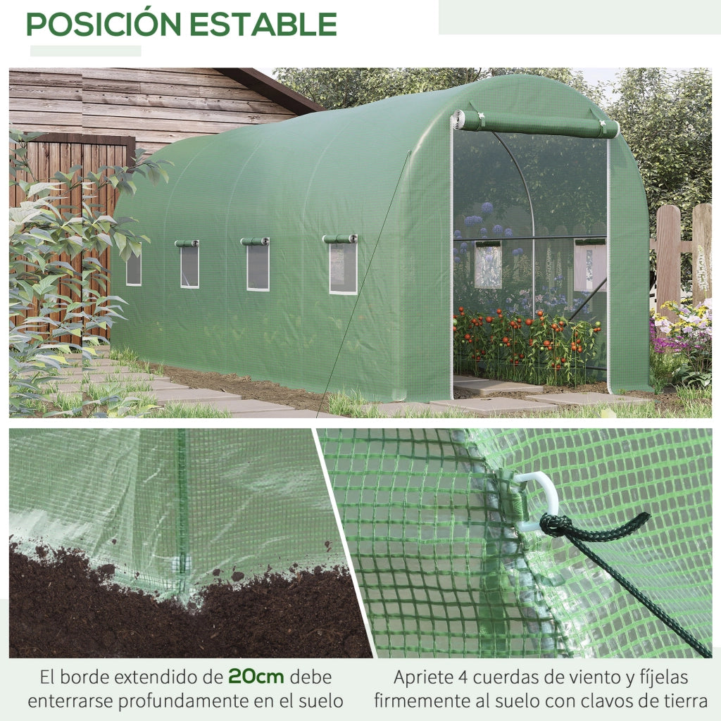Serra Tunnel per Giardino ¨C Minimal ¨C Verde 500x200x205 cm