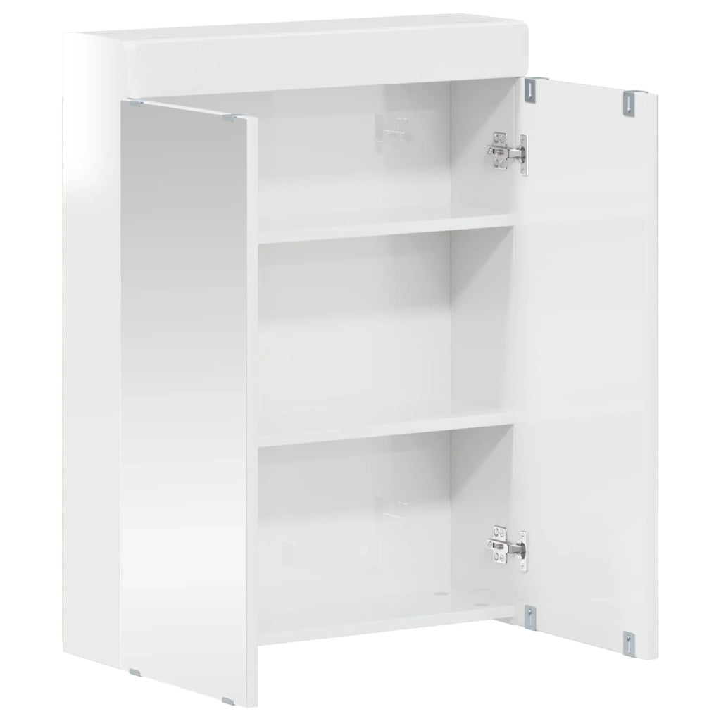 Mobiletto per specchio da bagno con porta TULUM Bianco Lucido 880365