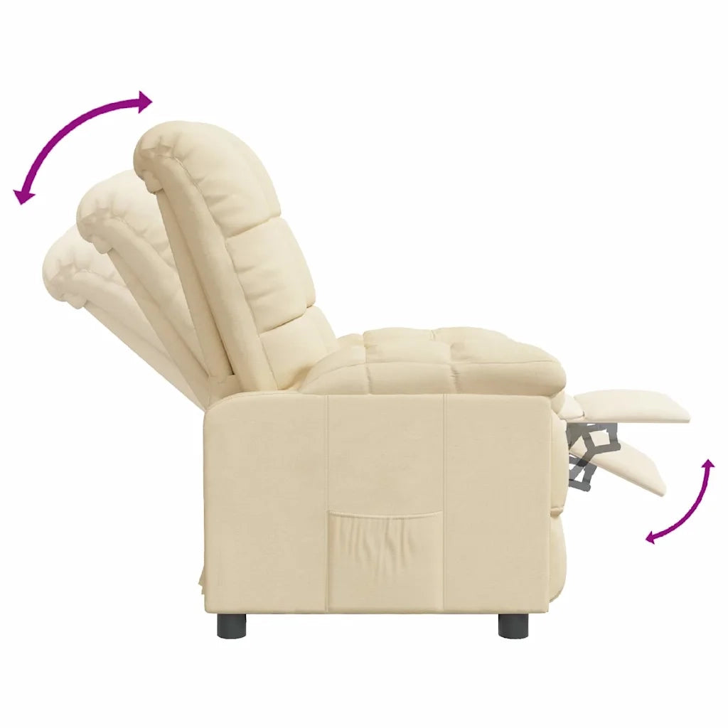 Divano Sedia-Poltrona Reclinabile in Tessuto Crema 643772