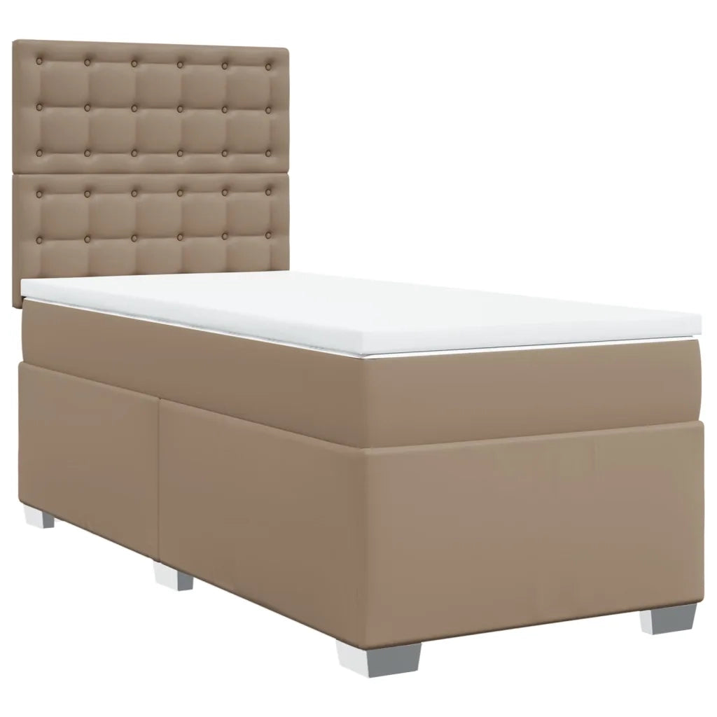 Giroletto a Molle con Materasso Cappuccino 100x200cm Similpelle 3293011