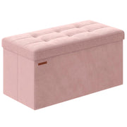 Pouf contenitore in velluto con coperchio con 2 divisori estraibili portata 300 kg per corridoio soggiorno camera da letto rosa 12_0004164