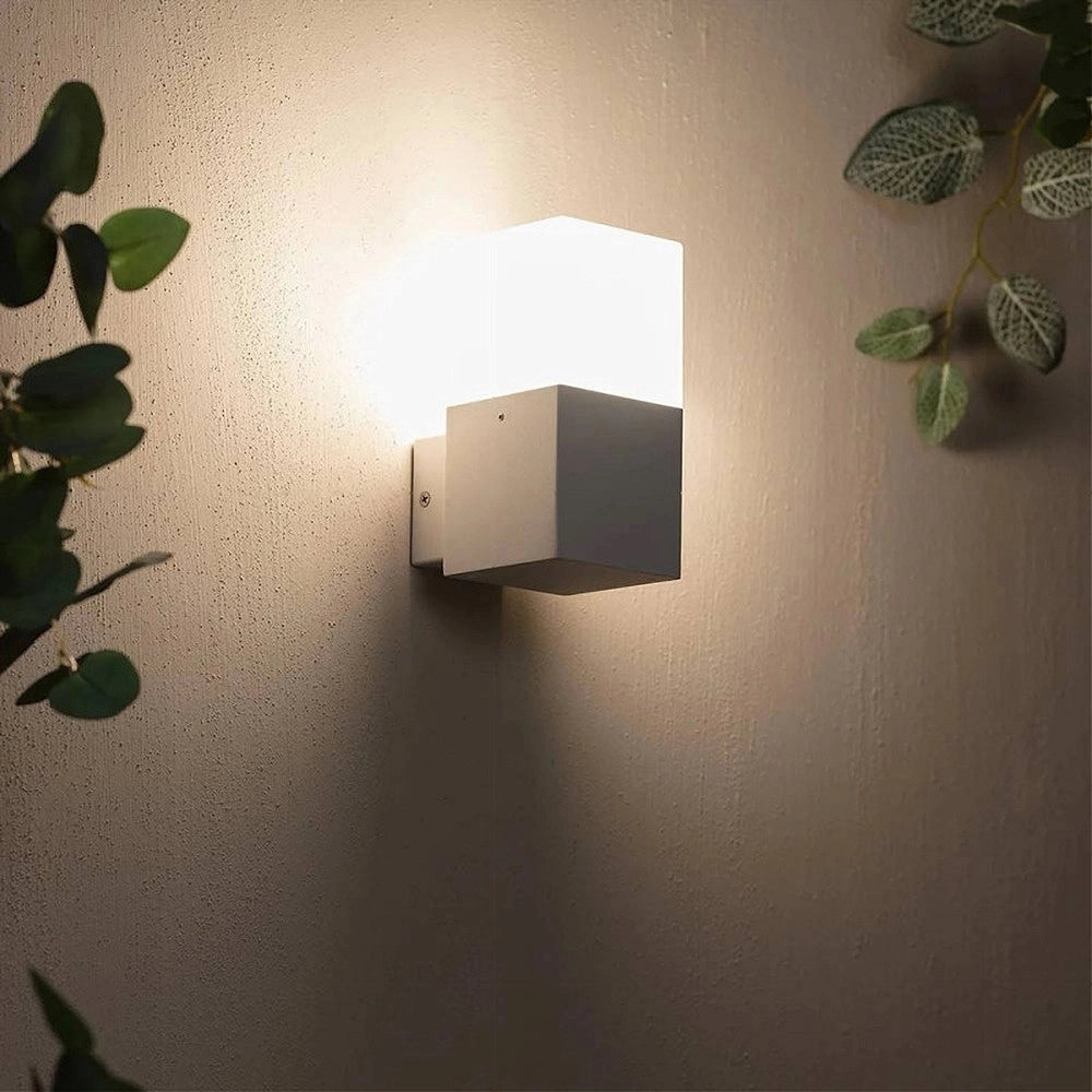 Trade Shop - Applique A Muro Per Esterno Lampada Da Parete In Alluminio Attacco E27 Ip44 B160 - Bianco