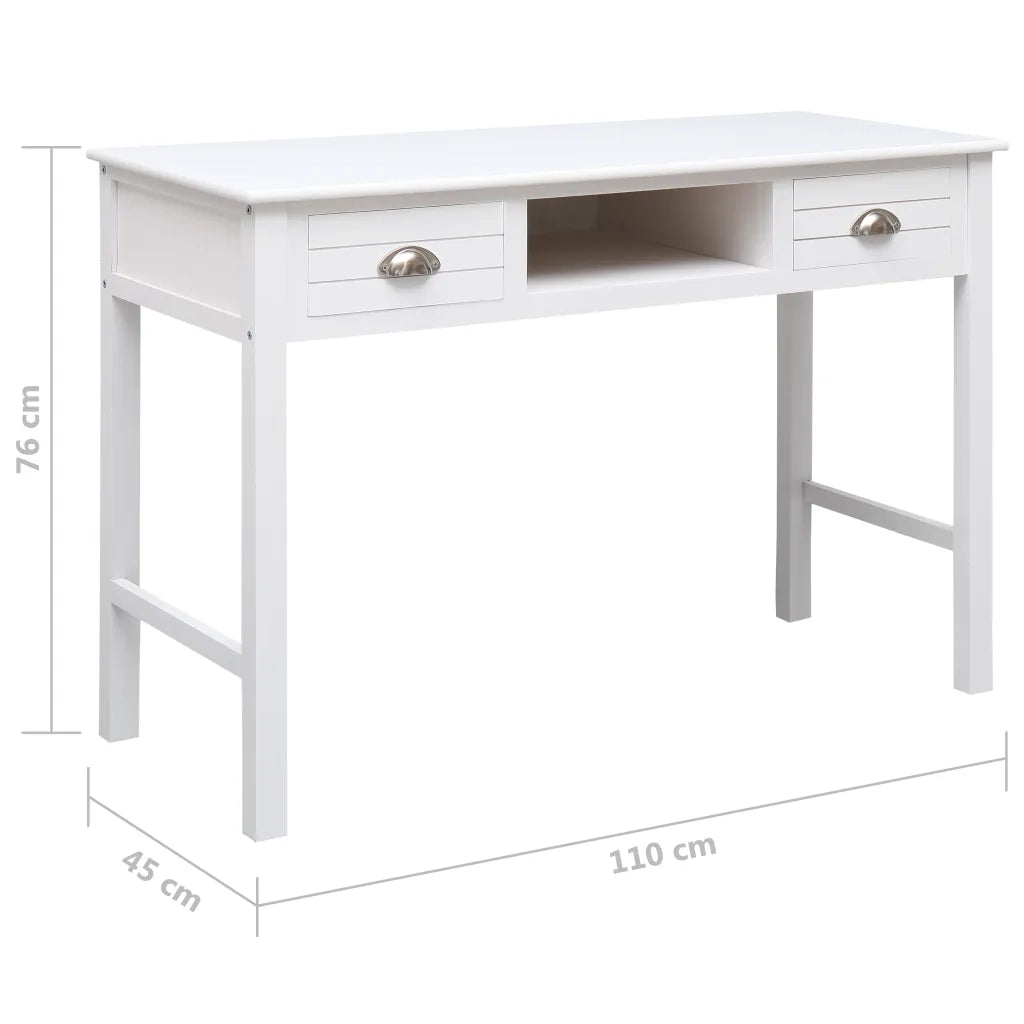 Scrivania Bianca 110x45x76 cm in Legno cod mxl 64357