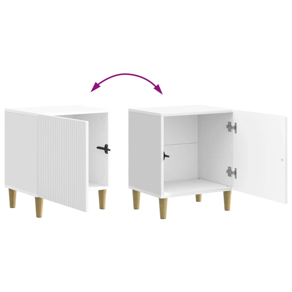 Armadio da Notte 2 pcs Bianco Lucido 43 x 34,5 x 50 cm