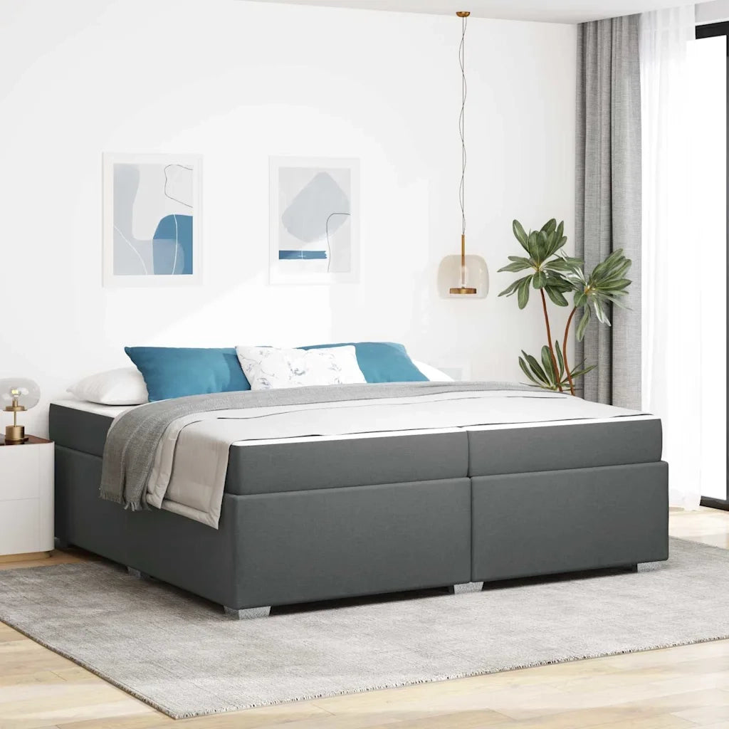 Struttura del letto Grigio scuro 200 x 200 cm Tessuto