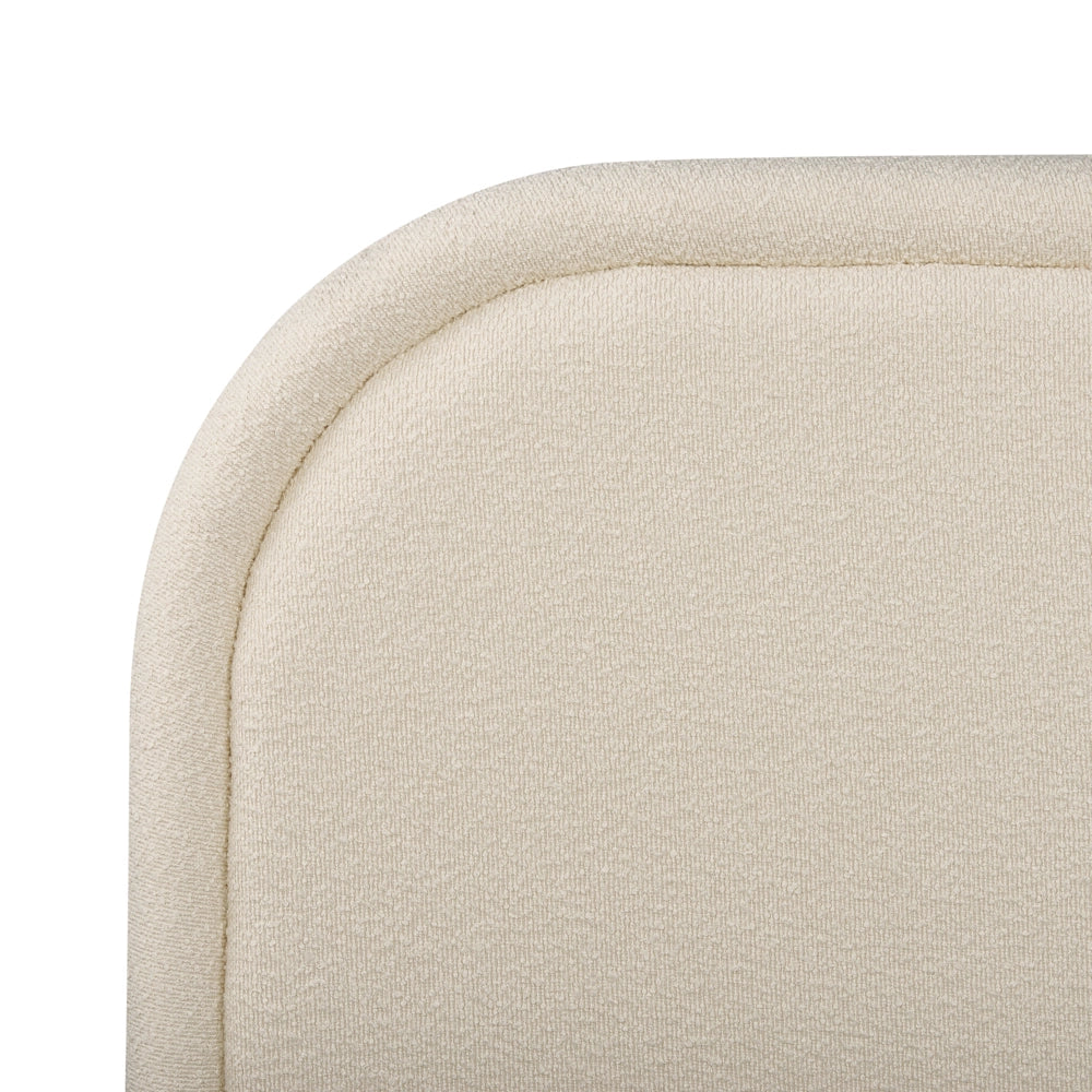 Letto matrimoniale EU Light Beige Boucle 140 x 200 cm Struttura imbottita Poggiatesta con contenitore
