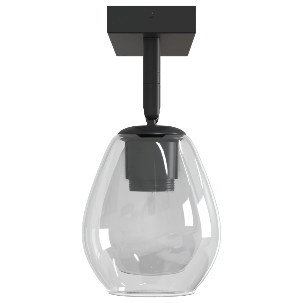 Lampade da soffitto con paralume in vetro regolabile Anthracite E27
