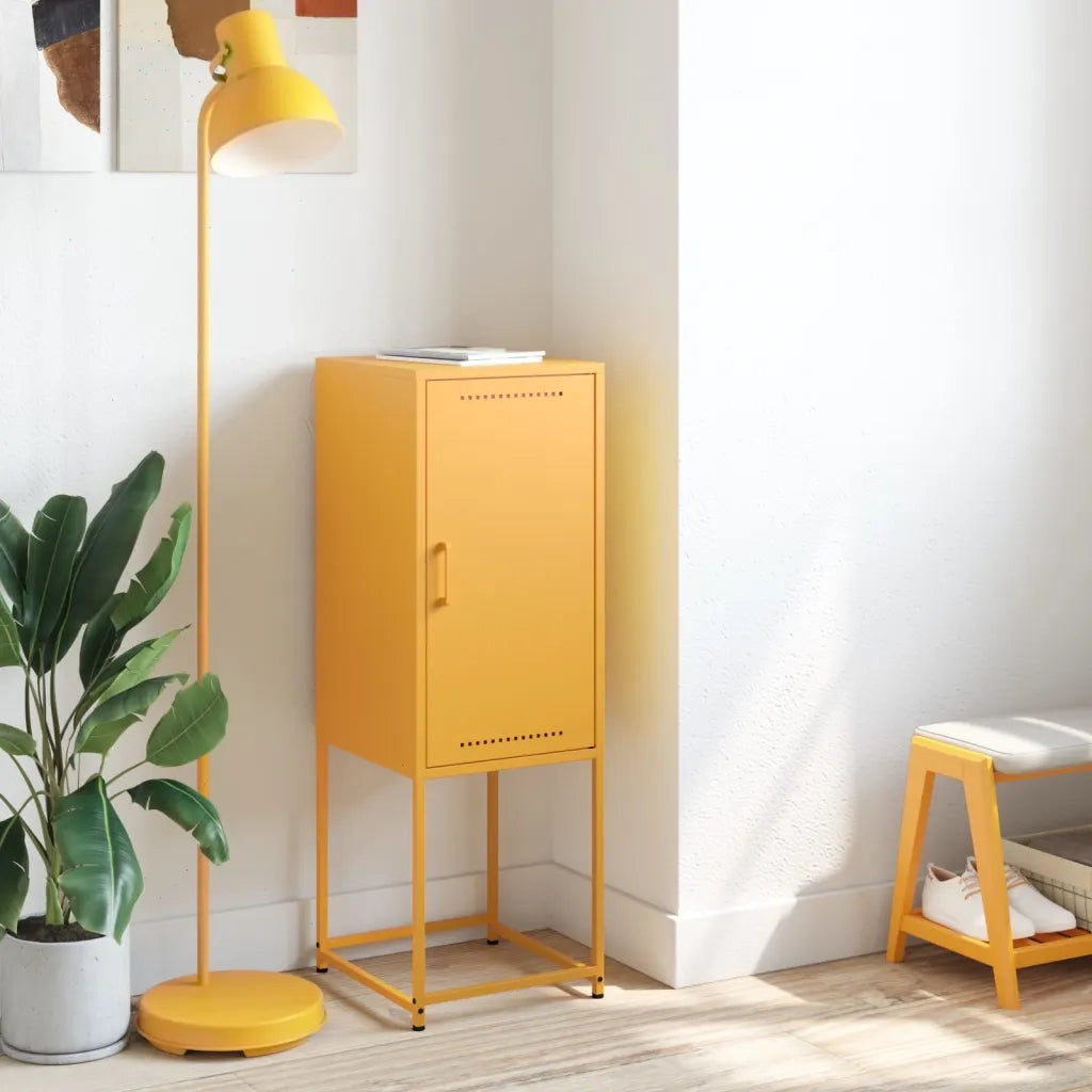 Credenza | Madia | Buffet da pranzo | Armadio da pranzo Giallo Senape 36x39x107 cm in Acciaio