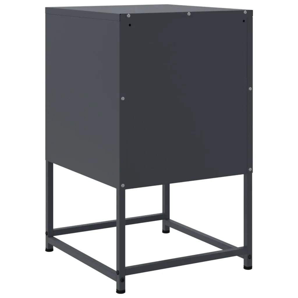 Set di 2 Comodini | Armadio da Notte | Mobiletto da notte Antracite 36x39x60,5 cm in Acciaio