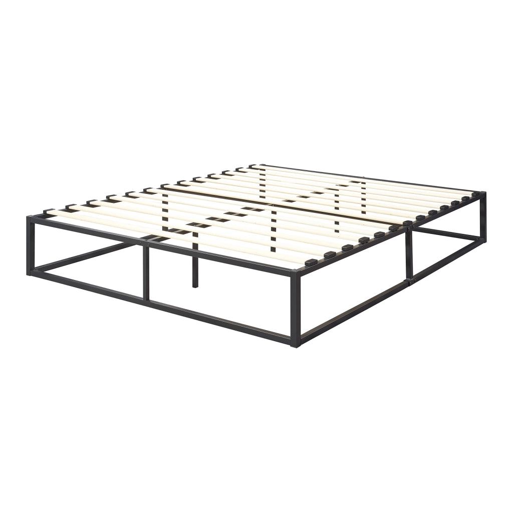 Letto Matrimoniale Kreta in Acciaio 180 x 200 cm Nero [en.casa]
