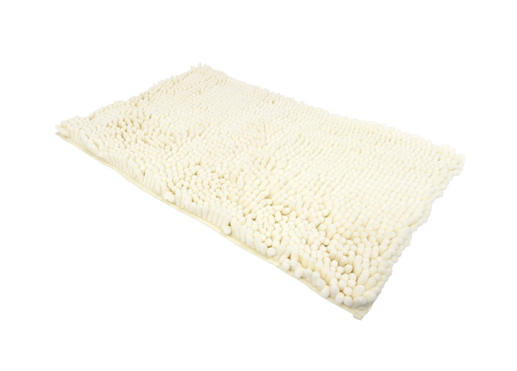 Tappeto Bagno Retro Gommato Antiscivolo Lavorazione Shaggy Modello Passatello - 50x80 - Cream