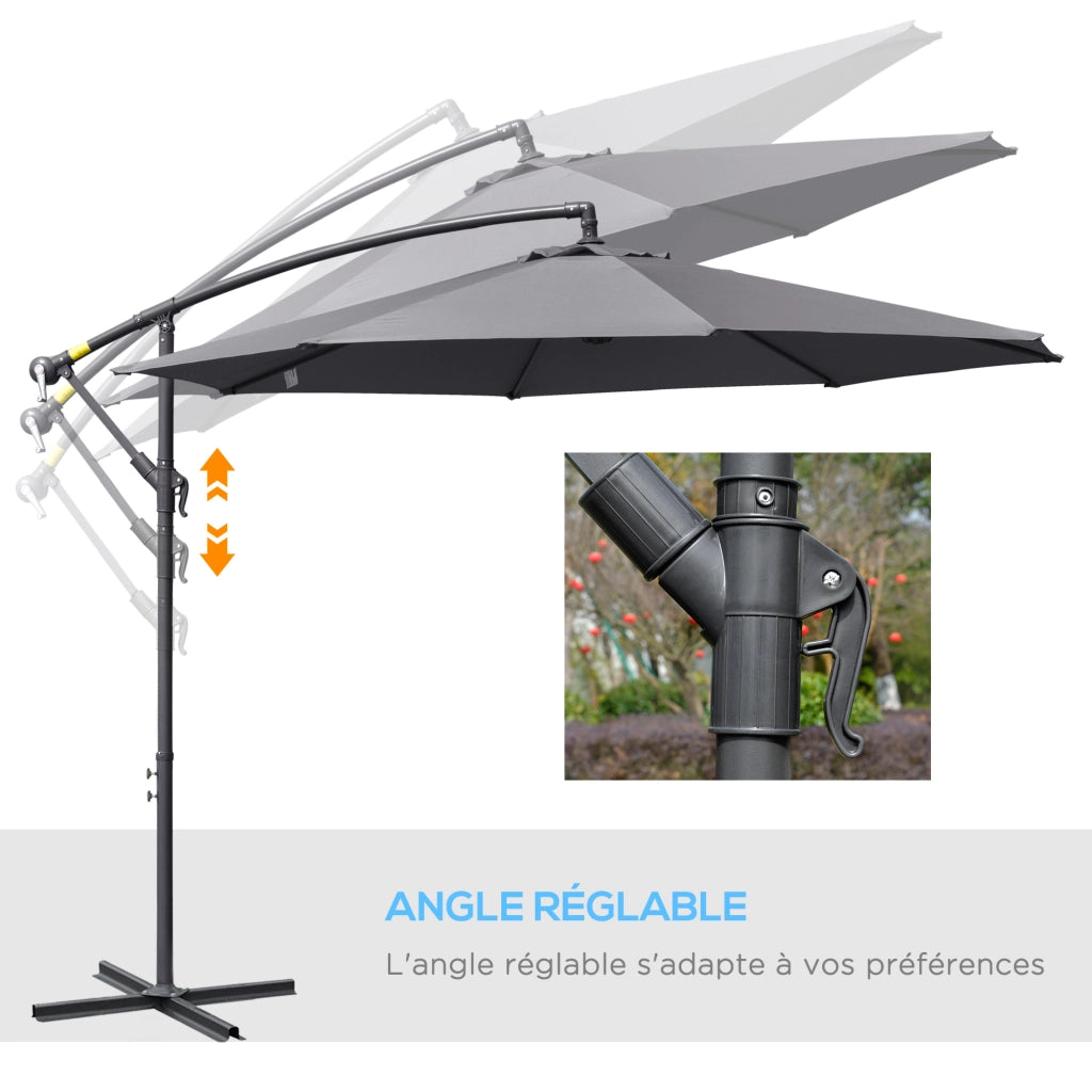 Parasole da giardino octogonale pieghevole ¨C zephmum ¨C grigio ?300x255H cm