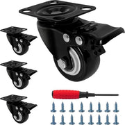 Last-wielen zwenk, 50 mm, 280 kg, meubelwielen con chiusura a sicurezza, 4 pezzi con viti e chiave a gommata