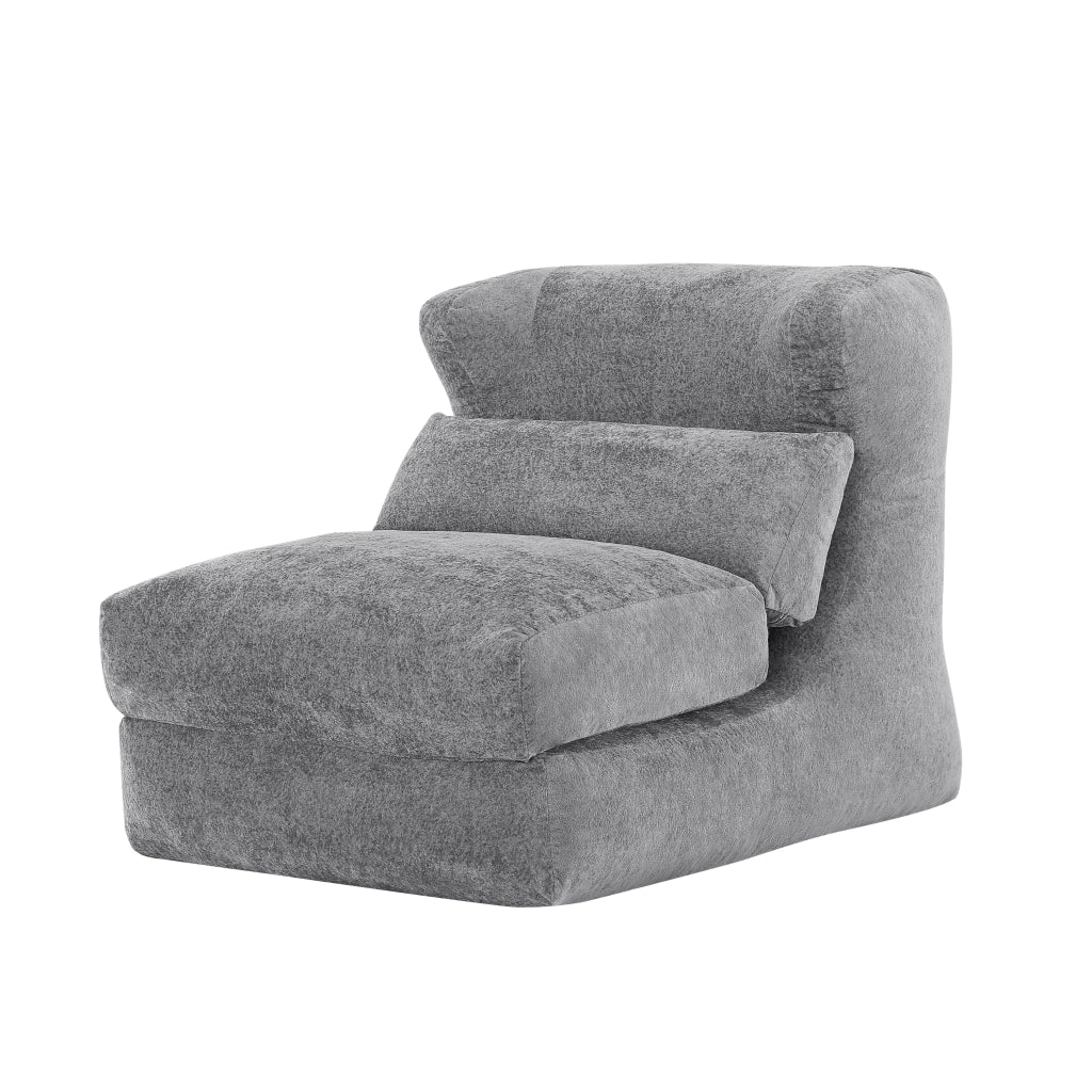 Poltrona convertibile - con design originale e funzione chaise longue - in schiuma - grigio