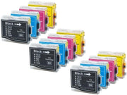 Cariche compatibili per stampante 12 pezzi - Adatto per Brother LC1000/LC970 - Nero/Ciano/Magenta/Giallo - Nuova generazione di chip - Risparmia fino all'85% sui costi di stampa - Qualità di stampa perfetta - Cariche per stampante