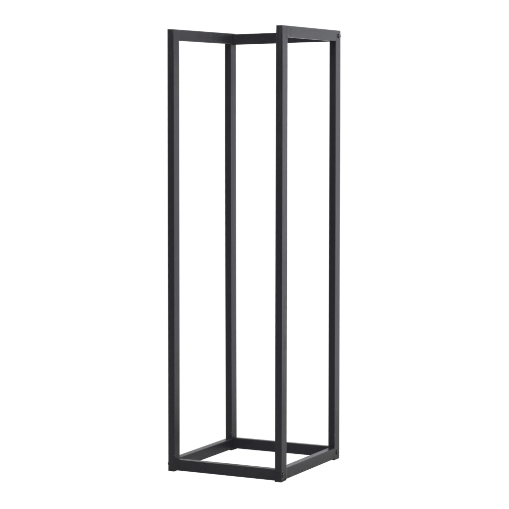Portalegna 'Tanum' (LxPxA) 35 x 35 x 120 cm Deposito per Legna da Ardere Supporto in Acciaio per Tronchi da Legnaia - Nero [en.casa]