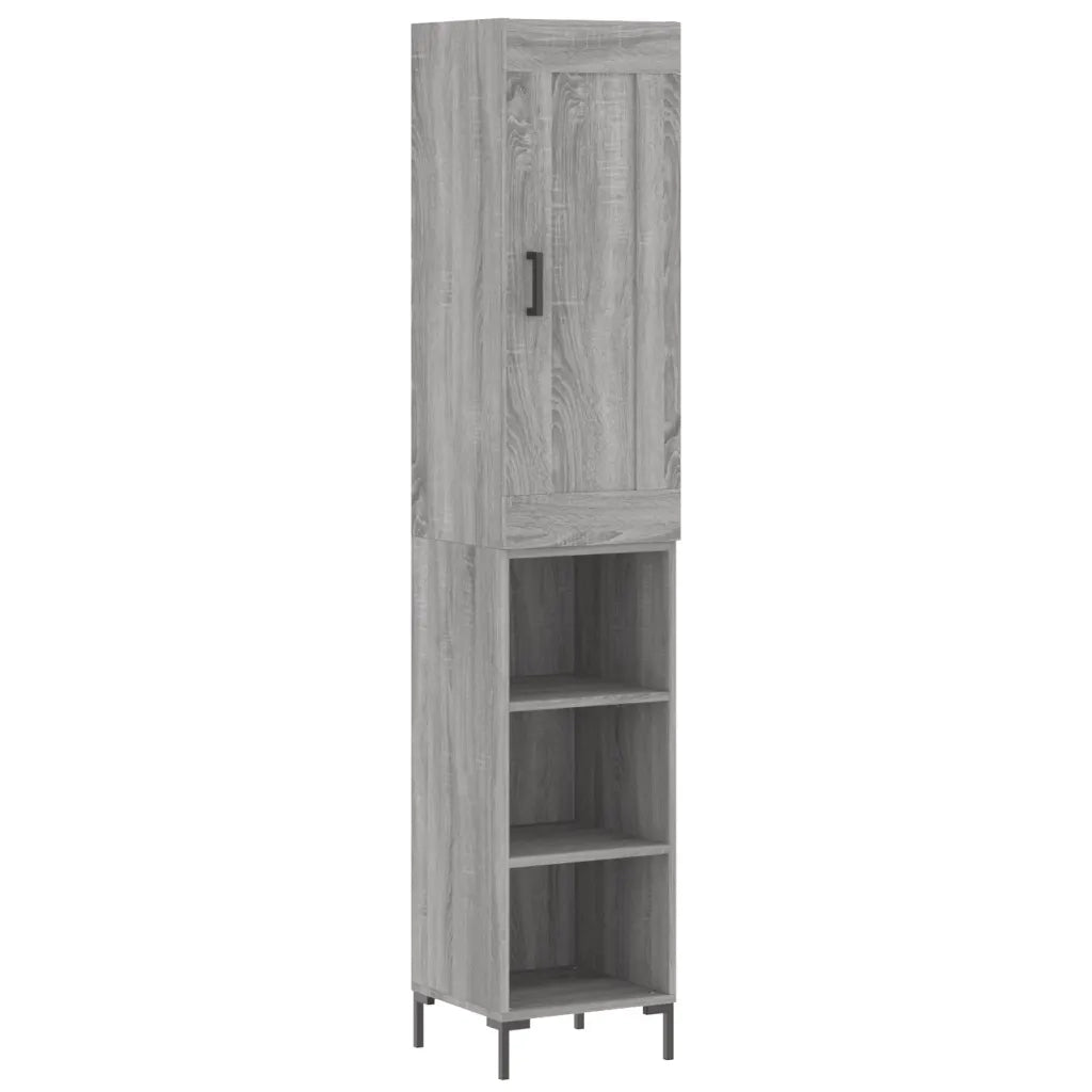 Credenza | Madia | Buffet da pranzo | Armadio da pranzo Grigio Sonoma 34,5x34x180 cm in Legno Multistrato