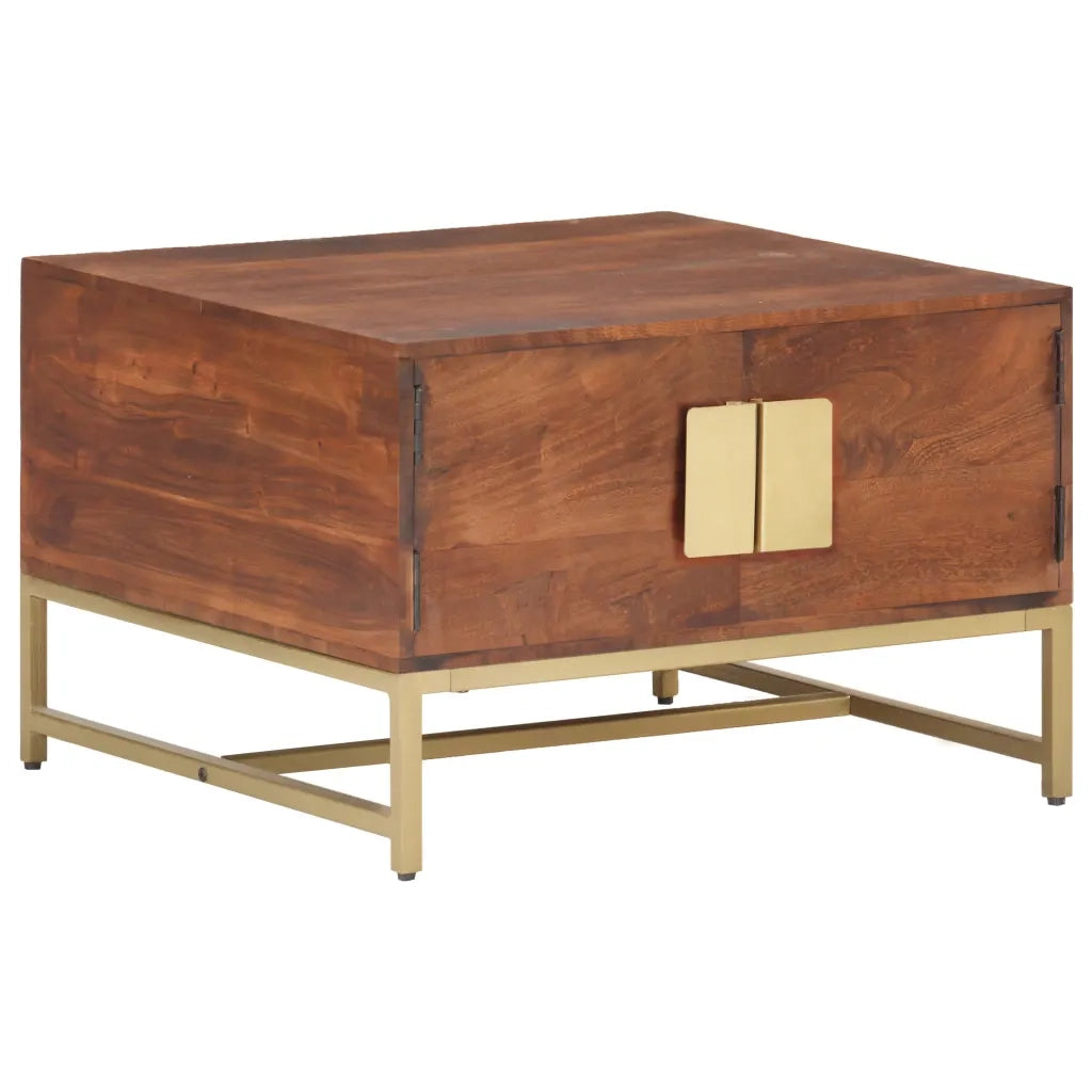 Tavolino da CaffÃ¨ Marrone Miele 67x67x45 cm in Massello Acacia cod mxl 18346