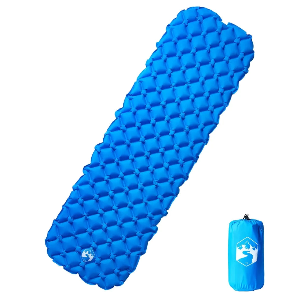 Materasso Campeggio Gonfiabile 1 Persona Blu Marino 190x58x6 cm