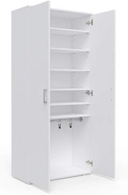 Mobile porta scarpe Torge, Bianco, 80 x 178 cm, per la conservazione e l’organizzazione delle scarpe nell’ingresso