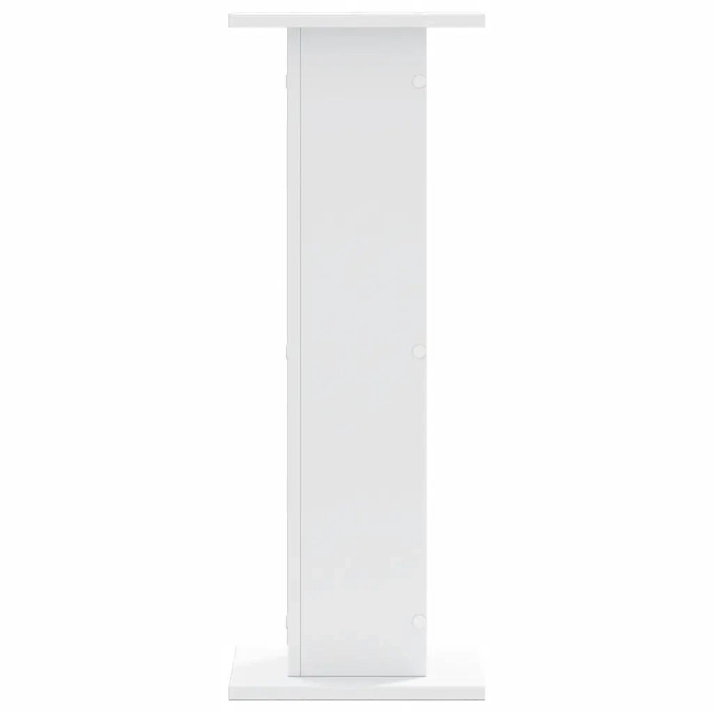 Supporti Altoparlanti 2 pz Bianchi 30x30x80cm Legno Multistrato
