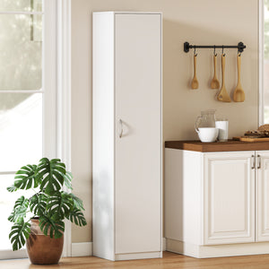 Armadio da Cucina Slim a 5 Ripiani con Spazio Interno Regolabile, in Legno, 40x35x180 cm, Bianco