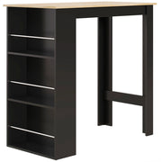 Tavolo da bar ¨C zephmum ¨C nero e naturale 112x57x106 cm