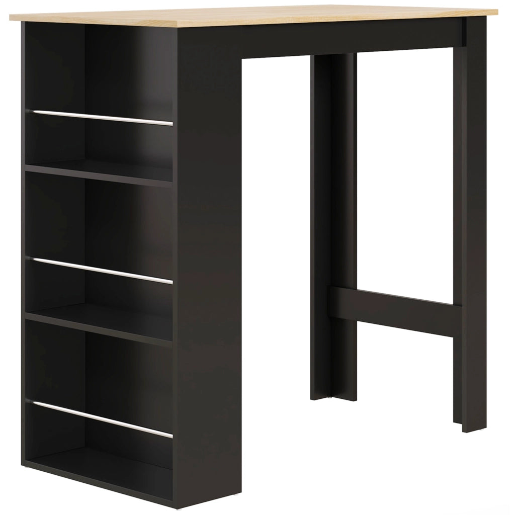 Tavolo da bar ¨C zephmum ¨C nero e naturale 112x57x106 cm