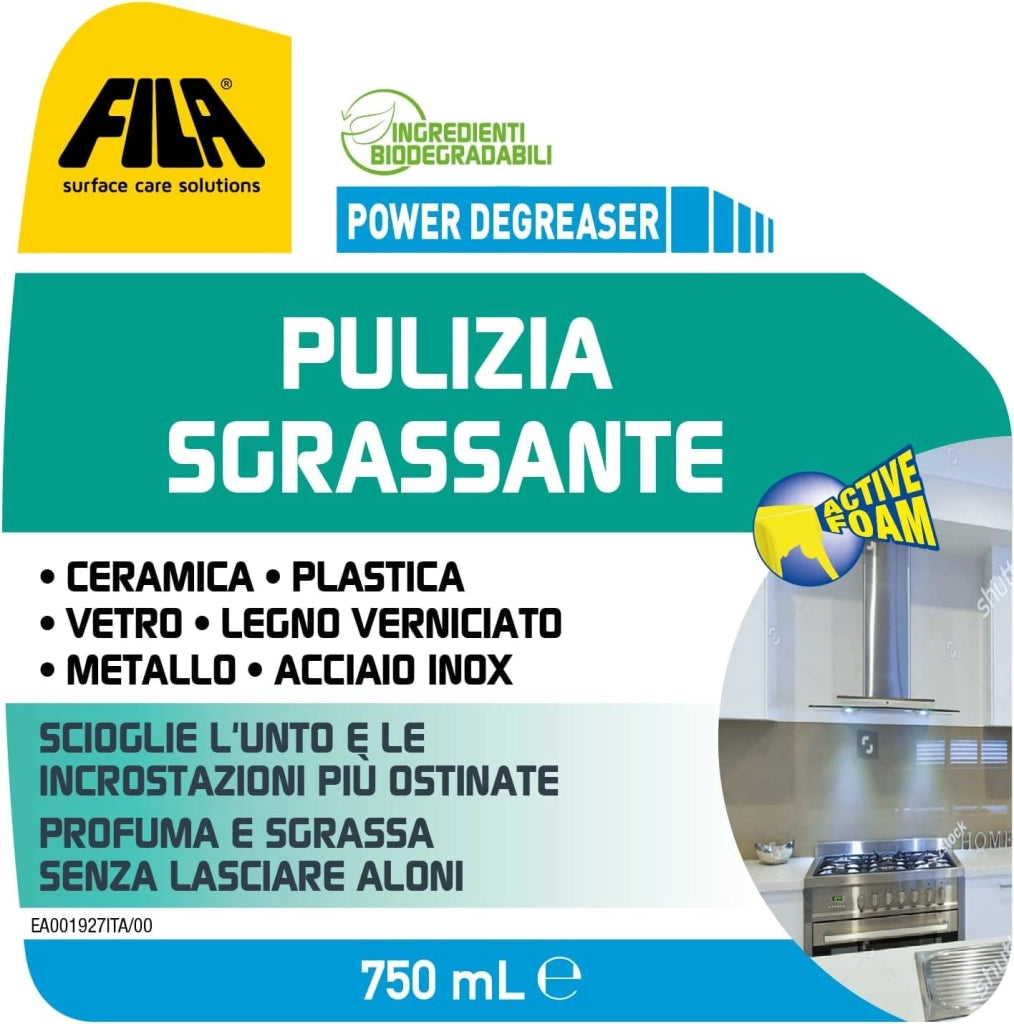 Fila Power Degreaser Ml.750 Sgrassatore Per Ceramica Plastica Vetro Legno Vernici