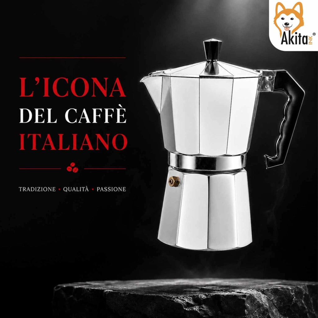 Akitaink Caffettiera Moka 9 Tazze con Valvola di Sicurezza