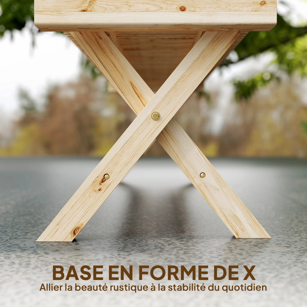 Panchina da Giardino ¨C Xylo ¨C Legno Massello Naturale 140x40x43 cm