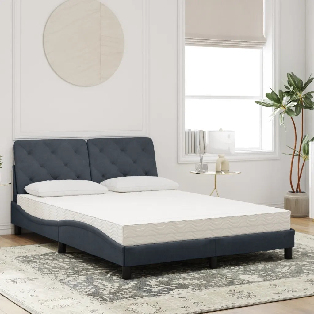 Letto con Materasso Grigio Scuro 140x200 cm in Velluto 3208659