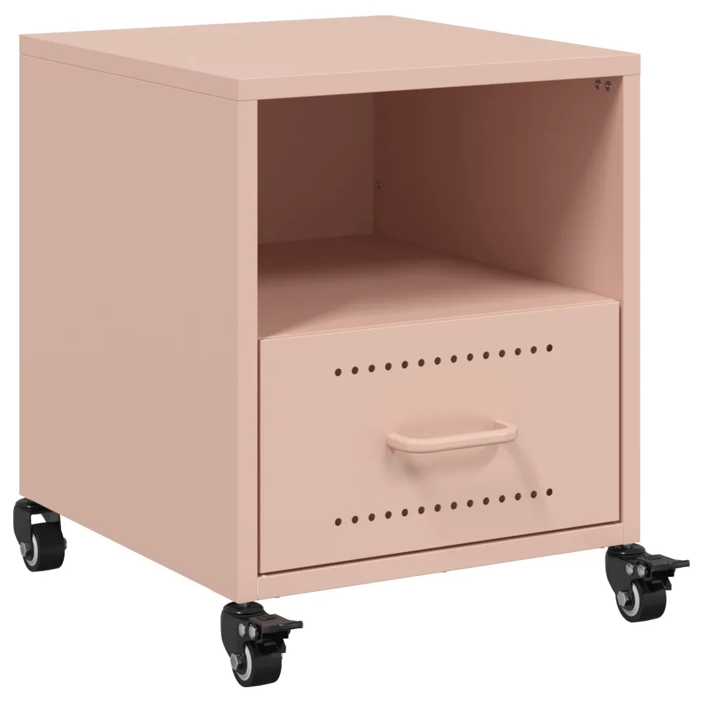 Comodino Rosa 36x39x43,5 cm in Acciaio 846706