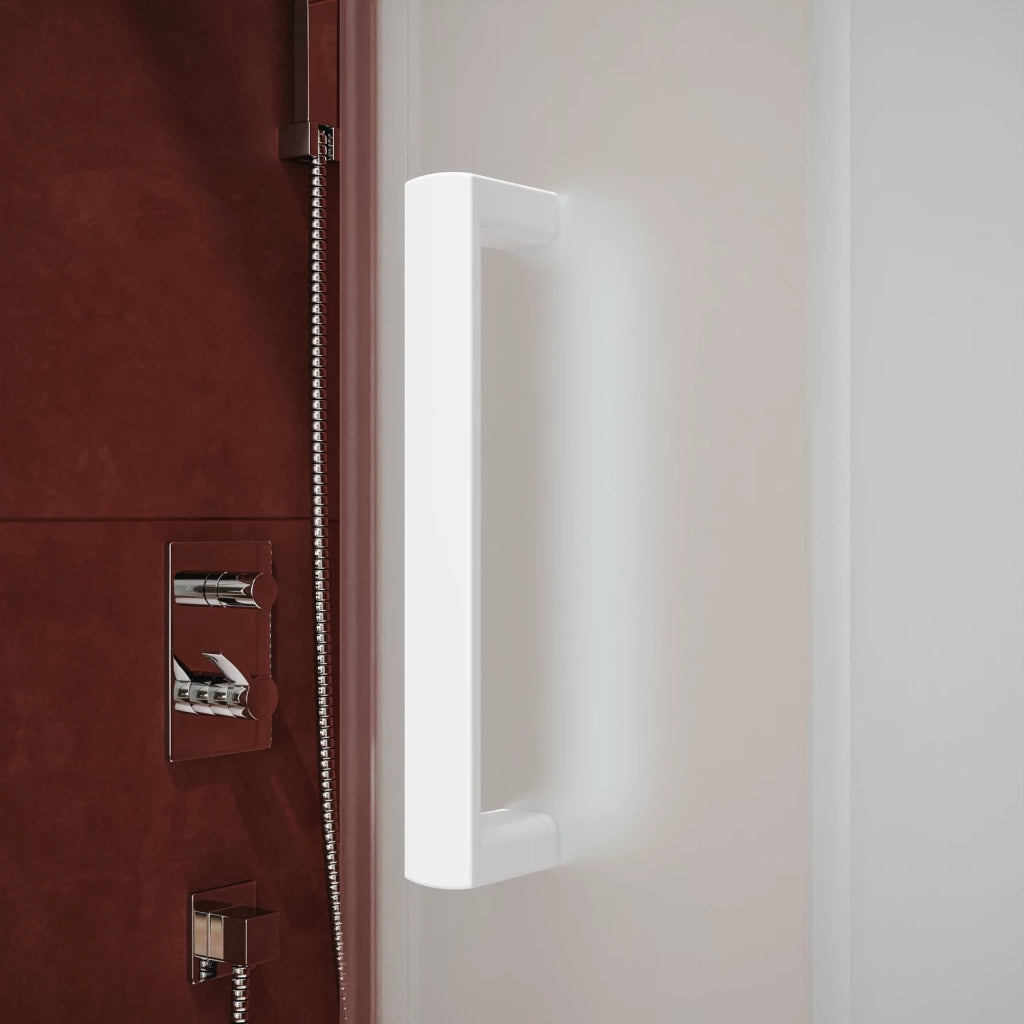 Porta doccia per nicchia da 120cm vetro 4mm serigrafato profili bianchi | Maiorca