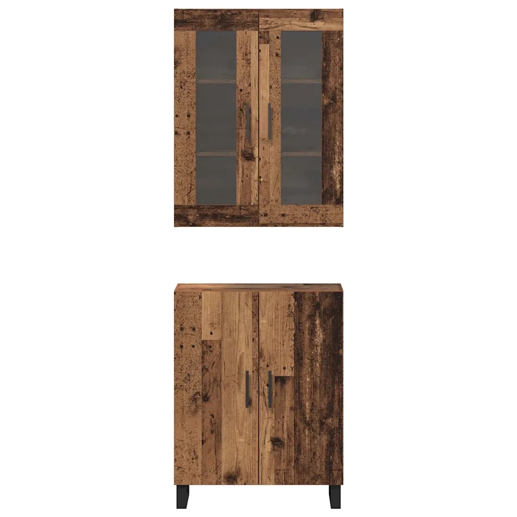 Credenza 2 pcs Legno vecchio Legno multistrato