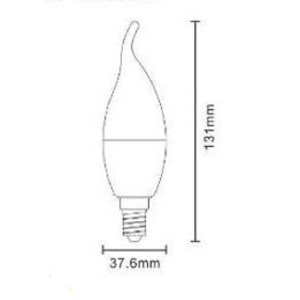 Trade Shop - Lampadina Led E14 9watt Candela Fiamma Smd C37 Luce Naturale Calda Fredda C37-9w -